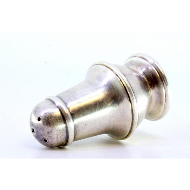 Silver Salt Shaker with Edge and Base Friezes For Sale - Image 4 of 7