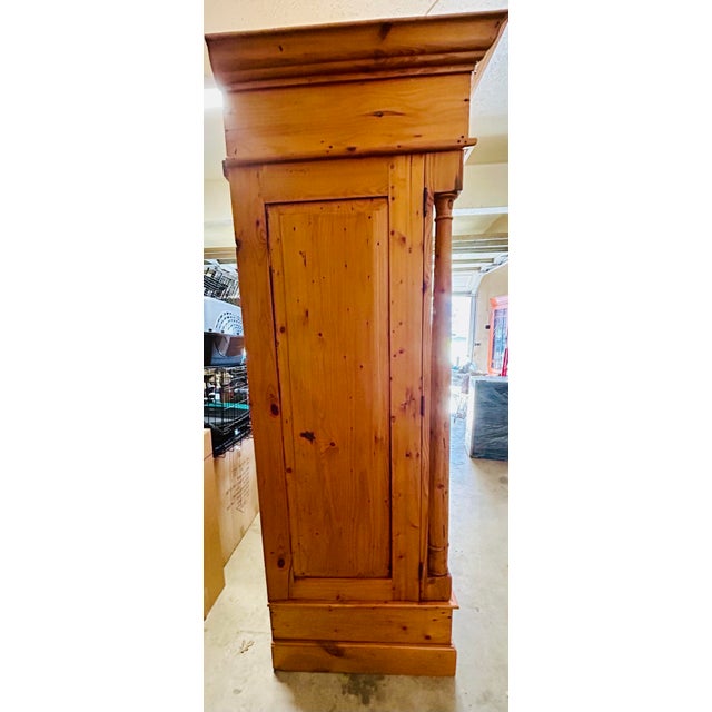 Antique 19th Century Rustic Wormwood Pine Armoire For Sale - Image 4 of 12