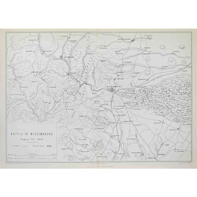 Battle of Wissembourg is a map realized by R. Walker. Lithograph, printed in 1872 by Milliam Mackenzie, London. Good...