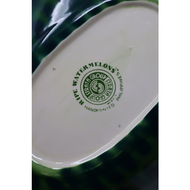 1990s Vintage Strata Group “Ripe Watermelons” Sculptural Ceramic Pitcher & Basket Set, 5 Pieces For Sale - Image 5 of 18