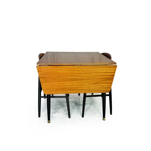 Mid-Century Modern Drop Leaf Dining Table and Butterfly Dining Chairs, 1950s, Set of 3 For Sale - Image 10 of 12