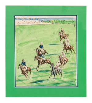 Seven Intl Polo Players Hand-Color Litho by Joseph Golinkin (1896-1977)