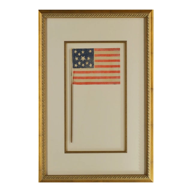 Rare 12 Star Antique American Flag Civil War Flag 1860 For Sale