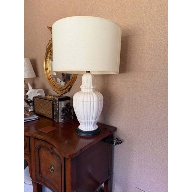 Ceramic Mid-Century Blanc De Chine Porcelain Table Lamp For Sale - Image 7 of 7