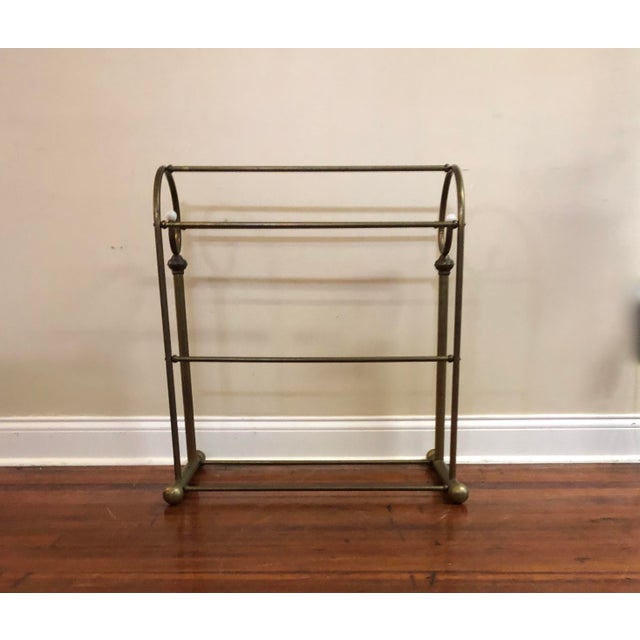 Vintage Brass Quilt Rack Blanket Stand Valet Freestanding Towel Holder