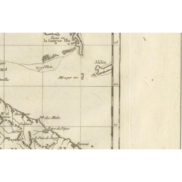 Gold Cuba Enlightenment Island Map by Rigobert Bonne, 1780s For Sale - Image 8 of 12
