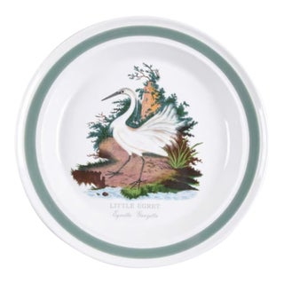 Vintage Portmeirion Birds of Britain Little Egret Dinner Plate – Green Band For Sale