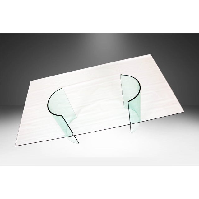 1980s 1980s Postmodern Beveled Glass Double Pedestal Dining Table For Sale - Image 5 of 11