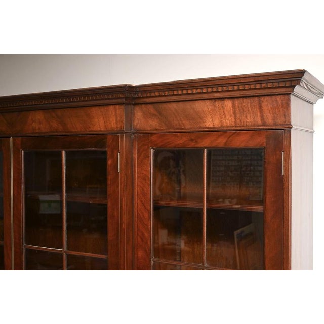 Vintage Georgian Breakfront Bookcase, 1930s For Sale - Image 10 of 14