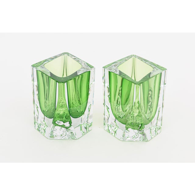 Kelly Green Vintage Murano Alessandro Mandruzzato Paddled Glass Sculptural Bows in Light Kelly Green, 1970's For Sale - Image 8 of 12