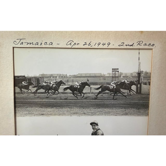 American Vintage 49 Original Bert Morgan Dreamer Jamaica Horse Racing Jockey Photograph For Sale - Image 3 of 9