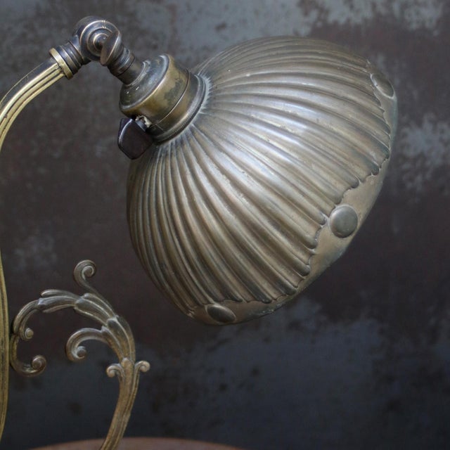 Art Nouveau French Brass Table Desk Light, 1920s For Sale - Image 6 of 10
