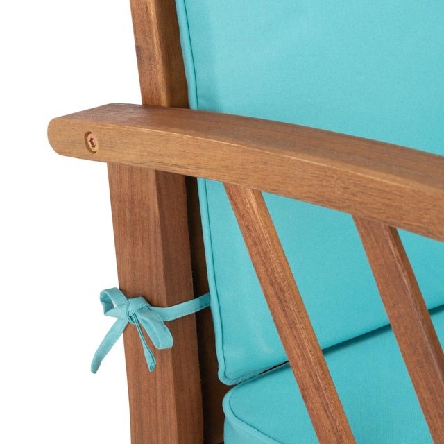 Fontana 4-Piece Outdoor Set, Natural/Aqua For Sale In Philadelphia - Image 6 of 10