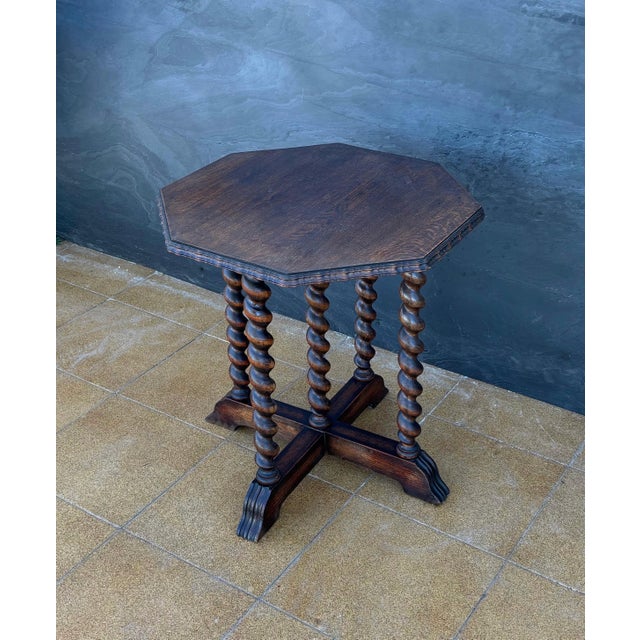 Barley Twist Octagonal Side Table, 20th Century For Sale - Image 12 of 13