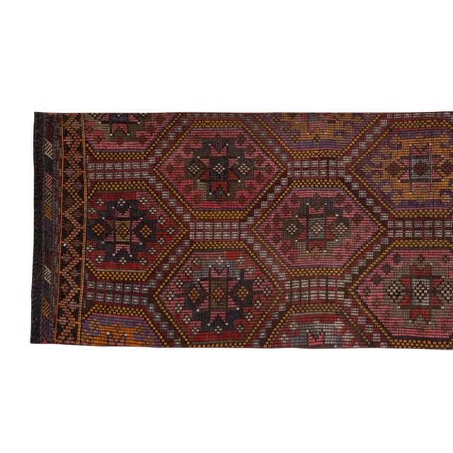1970s Vintage Turkish Jajim Flat Weave Runner 2'11" X 9'5" For Sale - Image 5 of 13