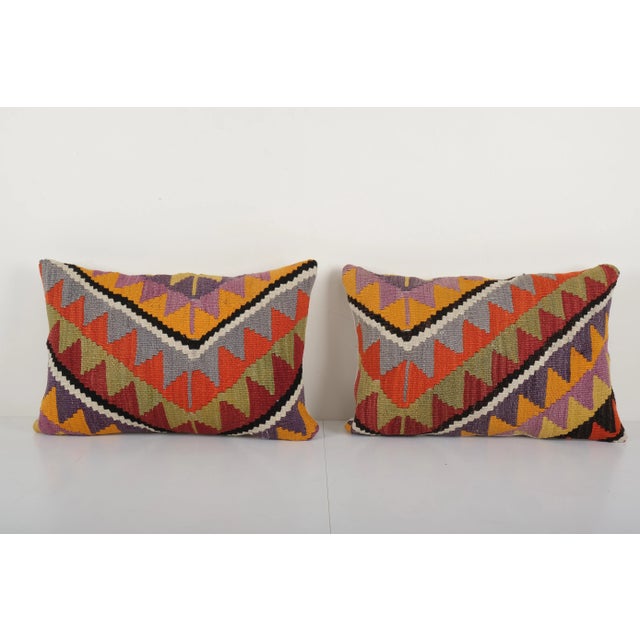 2020s Turkish Kilim Lumbar Pillow Cover - a Pair For Sale - Image 5 of 5