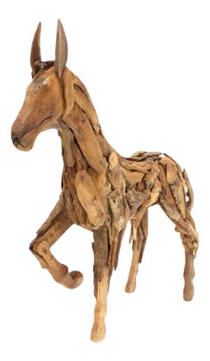 Early 20th Century Antique Reclaimed Wood Folk Art Horse Sculpture