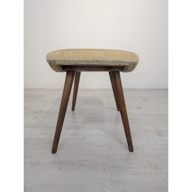 Vintage Pouf in Fabric, 1960s For Sale - Image 4 of 11