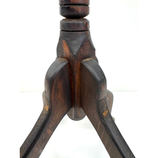 Antique Mahogany Octagonal Plant Stand With Turned Pedestal Base For Sale In Little Rock - Image 6 of 9