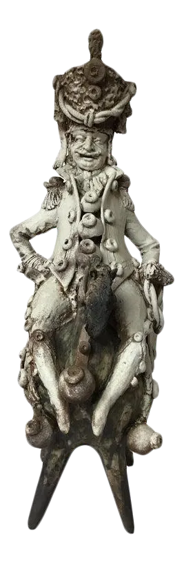 Signed Ceramic Russian Cossack on Horse