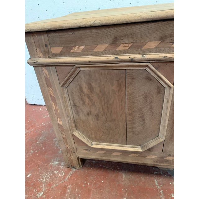 Chest in Oak with Light Wood Marquetry, 1700s For Sale - Image 4 of 10