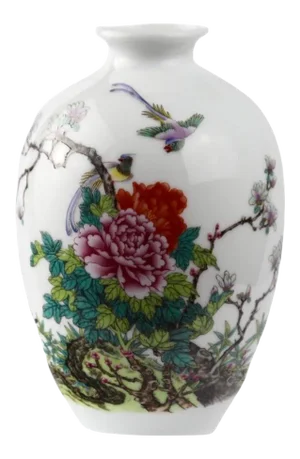 1990s Floral Porcelain Vase