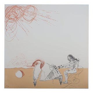 Salvador Dali, Nude, Iberian Landscape, Surrealist Virtuoso and Piano Hair, 1980, Engraving For Sale