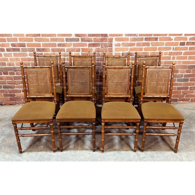 Vintage Faux Bamboo Stakmore Folding Dining Chairs - Set of 8 For Sale In Providence - Image 6 of 12