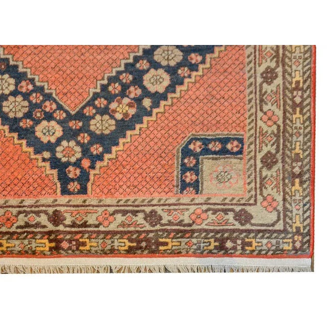 Salmon Early 20th Century Samarkand Rug For Sale - Image 8 of 10
