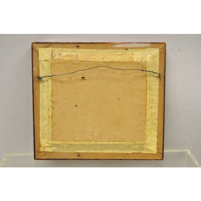 Daniel Belliard Enamel on Copper Small Framed Painting Fisherman in Boat on Lake For Sale - Image 9 of 11