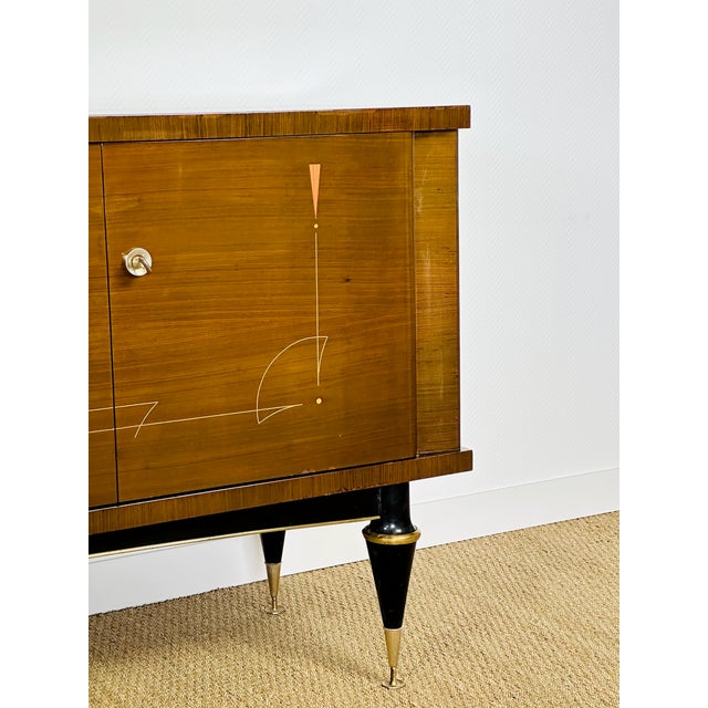 Art Deco French Mahogany Sideboard by Jacques-Émile Ruhlmann, 1940s For Sale - Image 9 of 16