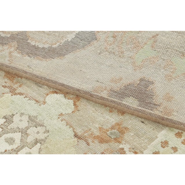 Contemporary Block Print Floral Natural Silk Runner by Rug & Kilim, India For Sale - Image 9 of 9