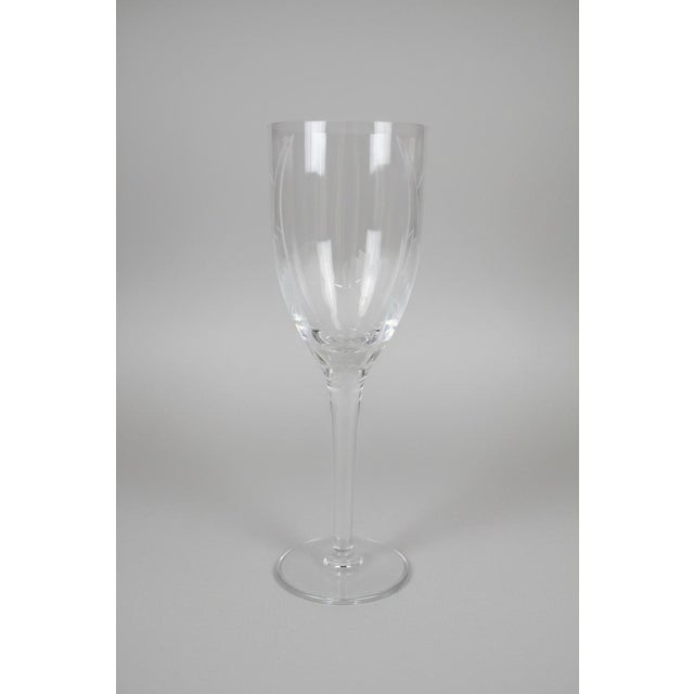 Mid 20th Century Lalique France Crystal Ange Angel Wing Fluted Champagne Glass Set of 4 For Sale - Image 5 of 14