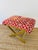 Vintage 1970s Pair of Brass X Base Weiman / Warren Lloyd Mastercraft Geometric Velvet Upholstered Stools Ottomans For Sale - Image 18 of 18