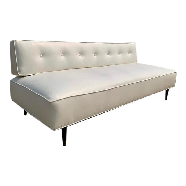 MidCentury Modern 1950s White Vinyl Couch Chairish