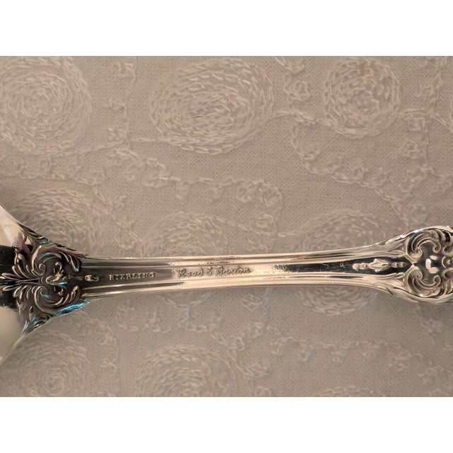Late 20th Century Reed & Barton "Burgundy" Sterling Silver Cream Soup Spoons, Lot of 6 For Sale - Image 9 of 14