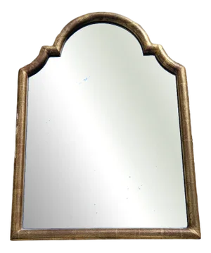 Large Antique French Gendarmes-Shaped Gilded Wood Mirror, 1890s
