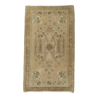 Turkish Mini Rug Oriental Hand Knotted Vintage Rug 1'10" x 3' #21091 For Sale