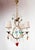French Bronze Chandelier with Colored Crystals, 1950s For Sale - Image 3 of 12