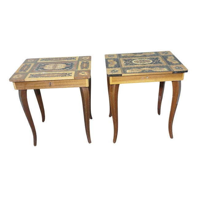 Vintage Italian Musical Side Tables, 1960 For Sale
