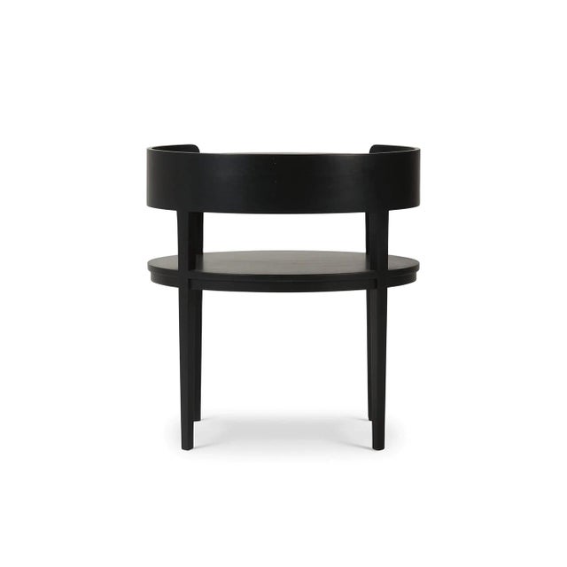 Mid-Century Modern Black Scandinavian Oval Side Table For Sale - Image 3 of 10