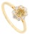 Vintage-Inspired Natural Yellow Diamond Cluster Engagement Ring 14k Gold Size 5.5 For Sale