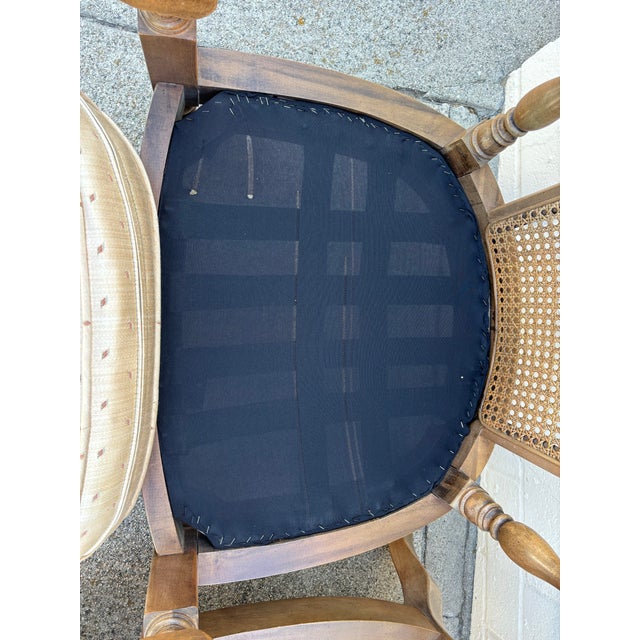 Mid 20th Century Vintage Pair of Stanley Furniture Company Cane Back Chairs For Sale - Image 5 of 9