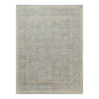 Exquisite Rugs Harper Hand-Knotted New Zealand Wool Blue/Beige Rug-9'X12' For Sale