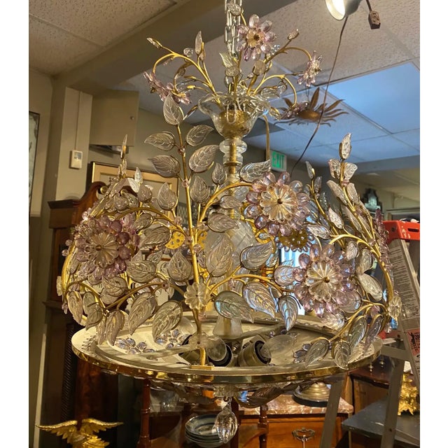 Mid 20th Century ncredible 6-Light Midcentury French Chandelier After Maison Baguès, Paris For Sale In Richmond - Image 6 of 18