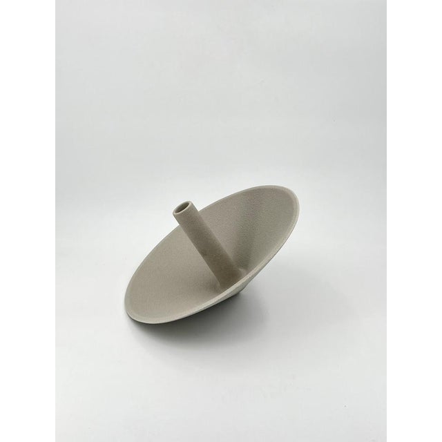 Vintage Beige Ceramic Spindle Solifloer Vase by Lineasette, Italy, 1980s For Sale - Image 10 of 11