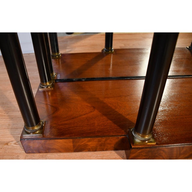1920s Antique French Empire Flame Mahogany Mirror Back Console Table For Sale - Image 10 of 18