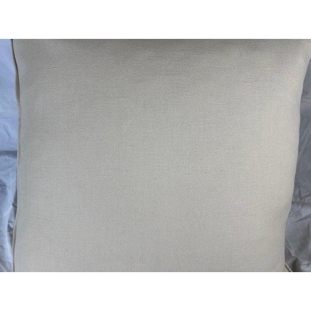 Metal Pair of Venezianina Patterned Gold & Cream Fortuny Pillows For Sale - Image 7 of 7