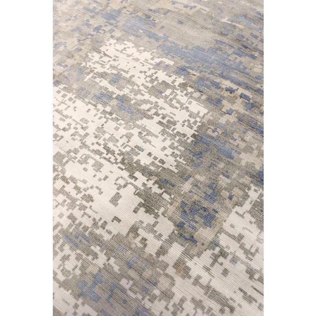 Wood Pasargad Home Mirage Blue Area Rug-12' 0'' X 15' 0'' For Sale - Image 7 of 7