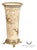 Hand Painted Porcelain Decorative Vase with Gilded Metal Base and Cap For Sale